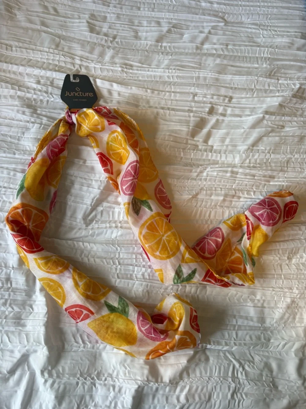 Juncture Citrus Print Scarf - Yellow & Pink